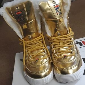 Girl's metallic Fila boots